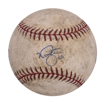 2001 Albert Pujols MLB Debut Game Used Opening Day Baseball Signed by Starting Pitcher Mike Hampton - First Career Hit Game (MLB Authenticated and Mounted Memories) 